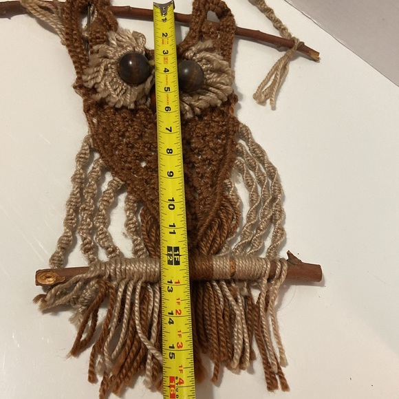 Boho Handmade Macrame Owl wall hanging - Picture 6 of 7